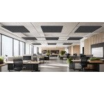 Panneel plafond Sculpo vierkante akoestische, donkergrijs, L 120 x D 120 cm