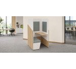 Acoustic alcove - Fokuus Solo privacy booth - Bench seat with right shelf L 100 x D 100 x H 162 cm
