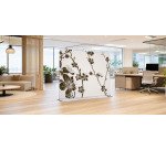 Cloison déco horizontale en tissu motif cerisier japonais - H 150 cm