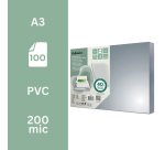 Couverture de reliure PVC 20/100 transparente incolore A3 - Paquet de 100