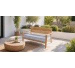 Banquette d'extérieur CLAIN - tissu - bois teck