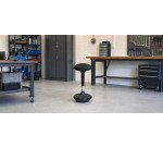 Tabouret, hauteur réglable, noir