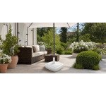 Pied de parasol, plastique, carré, 420 mm, blanc