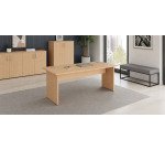 Bureau droit Essens Bois L 180 cm plateau et pied plein - voile de fond droit