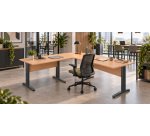 Desk altys with corner and return L 240 x D 200 cm metal legs