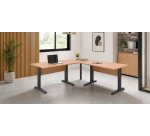 Büro altys mit Ecke und Rückkehr L 220 x T 200 cm Metallgestell