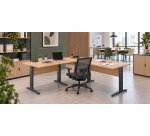 Büro altys mit Ecke und Rückkehr L 220 x T 200 cm Metallgestell