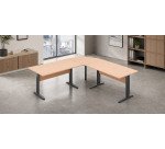Bureau altys avec angle et retour L 220 x P 220 cm piètement métal