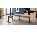 Bureau O-Line 2 avec angle et retour L 240 x P 160 cm piètement metal