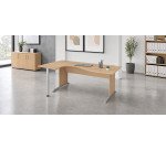 Bureau compact piètement bois L Excellens  - voile de fond droit