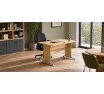Bureau droit Essens Bois L 120 cm plateau pied bois L - voile de fond droit