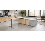 Bureau Idea avec retour sur console et caisson intégré