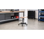 Topstar stool Tec 60, without footrest ring, with wheels, in wood