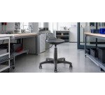 Taburete técnico con ruedas y apoyo lumbar