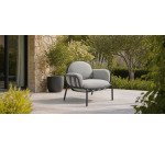 Fauteuil de jardin Joncols en aluminium gris