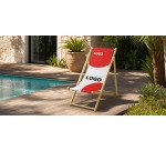 White advertising deck chair - multicolored marking