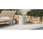 Repose-pieds Aiguablava en ciment blanc Ø 37 cm