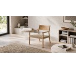 Yalia armchair in natural solid oak with  paper rope seat