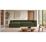 Bank Blok 3-zits groen met linker chaise longue 300 cm