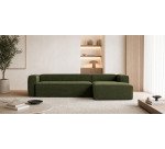 Canapé Blok 4 places méridienne droite vert 330 cm