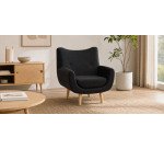 Fauteuil Luze 1 place - pieds métal revêtement simili cuir anthracite