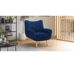 Fauteuil Luze 1 place - pieds bois revêtement tissu step