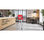 Tabouret réglable Celsio coque bois multiplis finition laquée pied disque