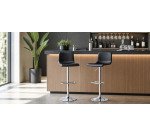 Barstoel 'SACRAMENTO' - set van 2 - zwart