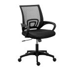 Chaise de bureau SPRING tissu et maille - avec accoudoirs et soutien lombaire - Mécanisme Basculant centré - Pied noir