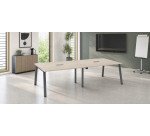 Table de réunion modulable avec extension ECLA L 280 x P 126 cm piétement métal
