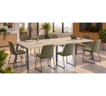 Table de réunion modulable avec extension ECLA L 280 x P 126 cm piétement métal