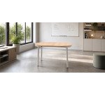 Table extensible Montuiri en placage de chêne ø 120 (200) x 90 cm
