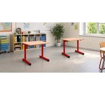 Table scolaire 1 place SYLLAB L.60 cm plateau hêtre - taille 1 à 4 pour Maternelle à CP
