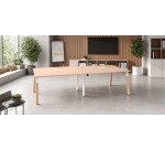 Table de réunion modulable avec extension L 280 x P 126 cm - Piétement métal et bois - Arch