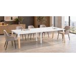 Konferenztisch modulierbar mit Erweiterung ECLA L 280 x T 126 cm Untergestell aus Metall/Holz