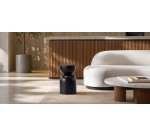 Table d'appoint Rachell en métal avec finition noire brillante Ø 30,5 cm
