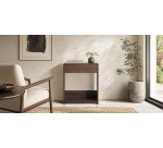 Consolle Norlen con cassetto e ripiano in impiallacciato di noce FSC Mix Credit 60 x 81 cm