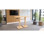 Table haute Woody H.110 x P.75 cm piètement bois massif