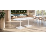 Table de réunion/restauration blanc 8 places L 190 x P 90cm - Tamaris
