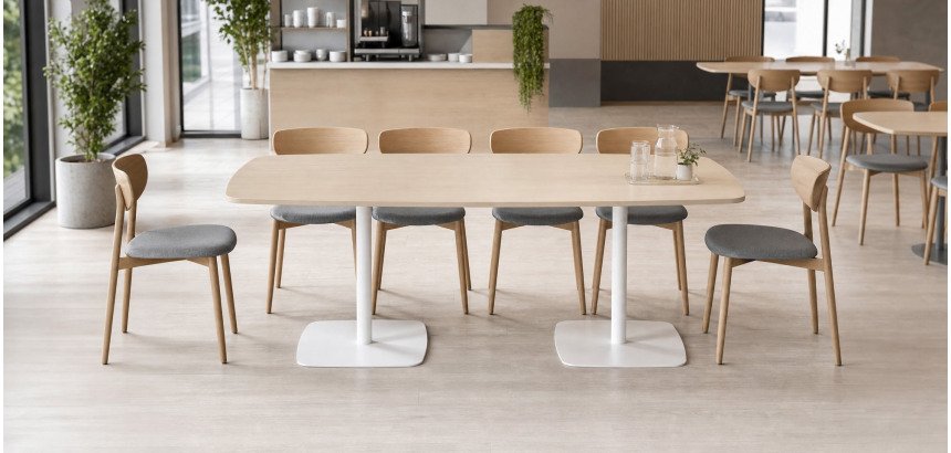 Tavolo da ristoro ARTI 190x90x72 rovere con gambe in metallo