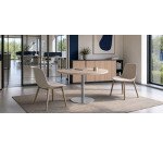 Table de réunion ronde 100 cm pied chromé Ecla