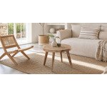 Wellcres solid rain tree wood side table, Ø 65 cm