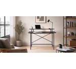 Bureau Galatia en mélaminé noir et pieds en métal laqué noir 120 x 60 cm
