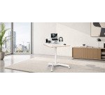 Bureau Leitz assis-debout à roulettes L 80 x P 60 cm compact + Organiseur de bureau avec support pour ordinateur portable  Leitz Ergo
