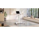 Bureau électrique compact assis-debout avec roulettes - blanc - Leitz Ergo
