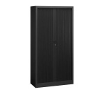 Armario de persiana metálico desmontable Unión Alt 198 x An 100 cm estructura negra persianas negras