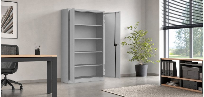 Armoire métal portes battantes monobloc Metily H 198 cm