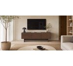 Meuble TV Norlen 3portes en placage de noyer 150 x 40 cm