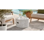 Table basse de jardin Jenell en terrazzo blanc de Ø 52 cm