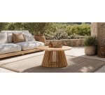 Table basse Jeanette en teck massif Ø 80 cm